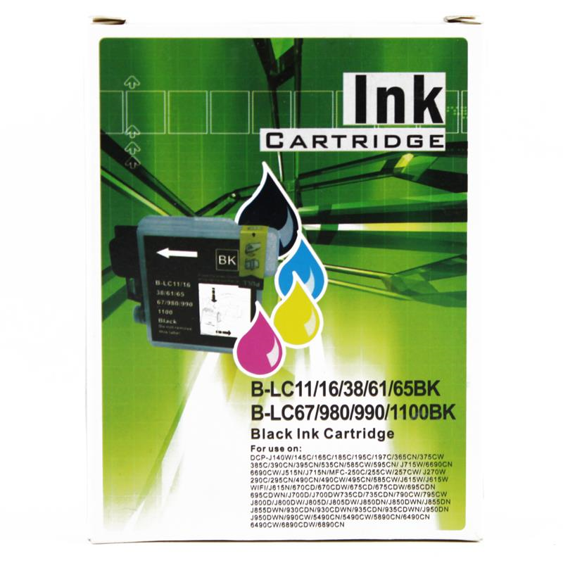 FAST® BROTHER LC1 - LC11 - LC3 - LC16 - LC65 - LC67 - LC980 1100 SİYAH İNK KARTUŞ 29ML